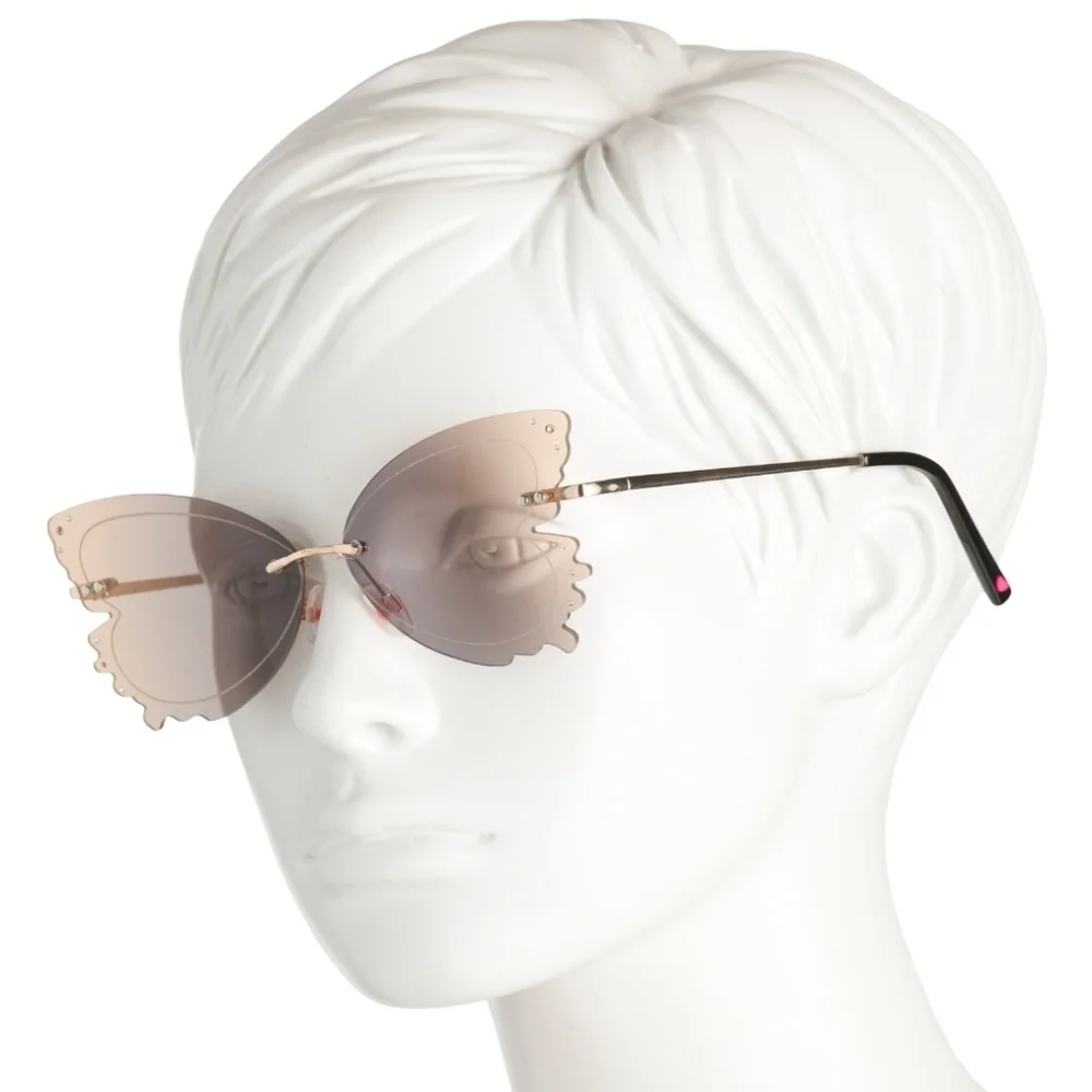 🦋▪️BETSEY JOHNSON▪️ Butterfly Shaped Novelty Gold  Sunglasses